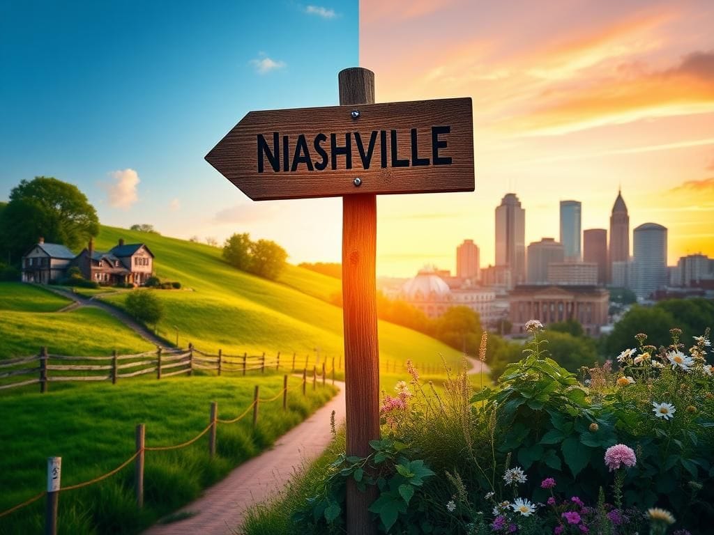 Flick International Serene English countryside transitioning to a vibrant American cityscape