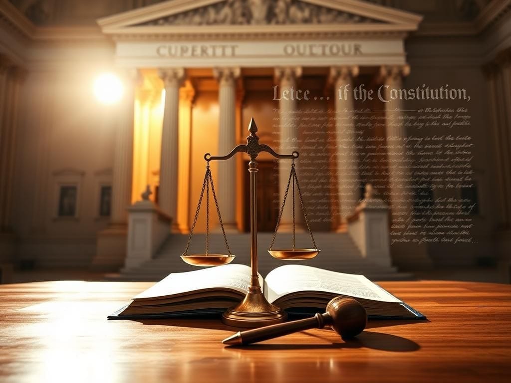 Flick International Majestic courtroom scene illustrating the Supreme Court's grandeur and authority