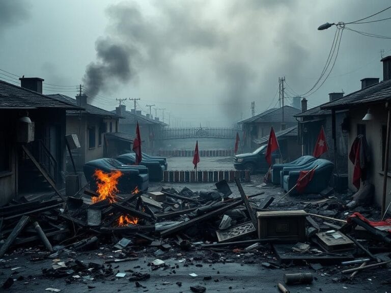 Flick International Aftermath of violent protests in Kathmandu, showing charred political leaders' homes