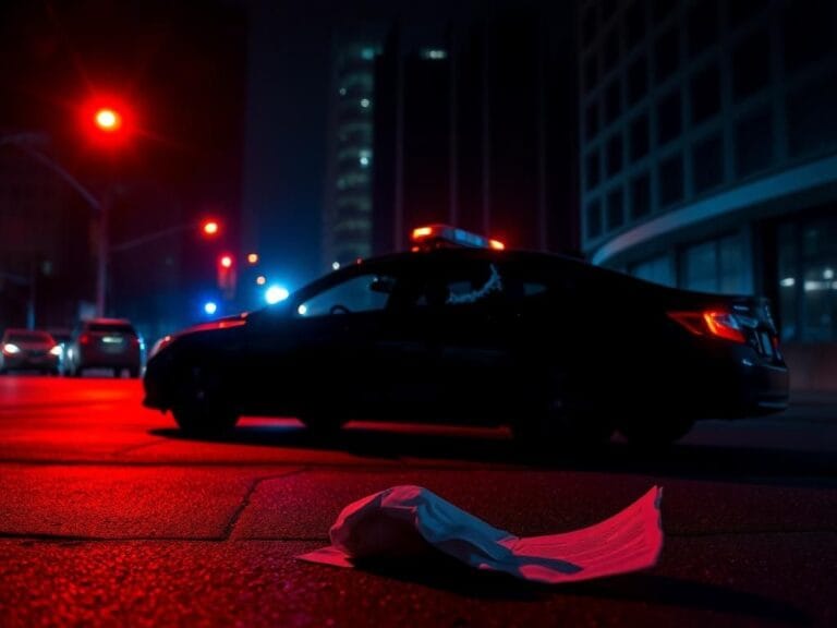 Flick International A shattered car window on a darkened Chicago street during an ICE operation