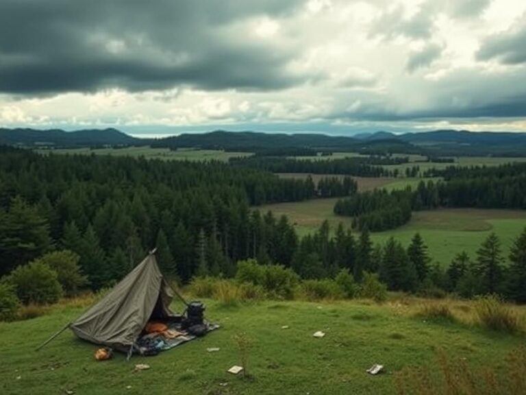 Flick International Serene Waikato wilderness landscape with a makeshift campsite