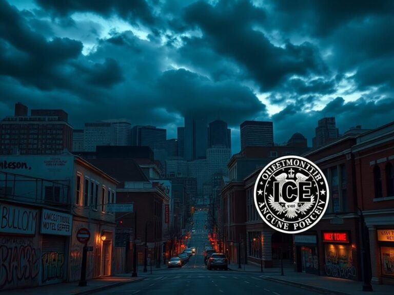 Flick International Dramatic urban skyline of Boston at dusk with storm clouds and graffiti