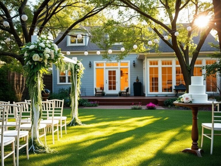 Flick International Intimate outdoor wedding ceremony at Eric Stonestreet's Kansas City home