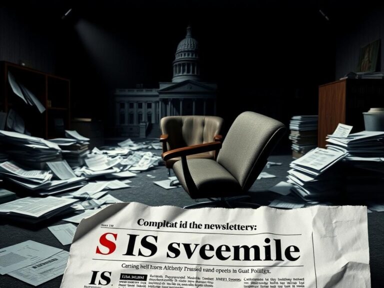 Flick International A dimly lit office scene symbolizing chaos at the IRS during a government scandal