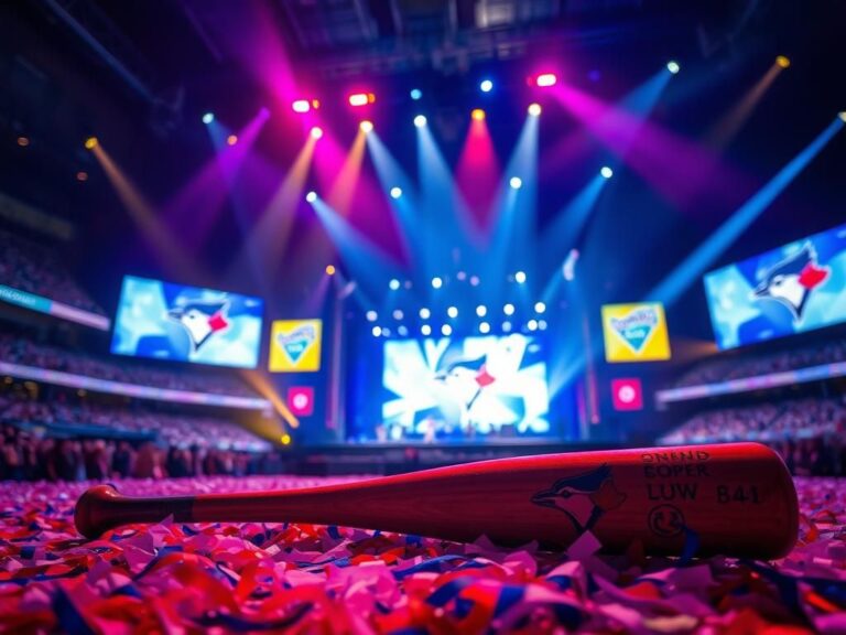 Flick International Baseball bat lying in confetti at a concert scene