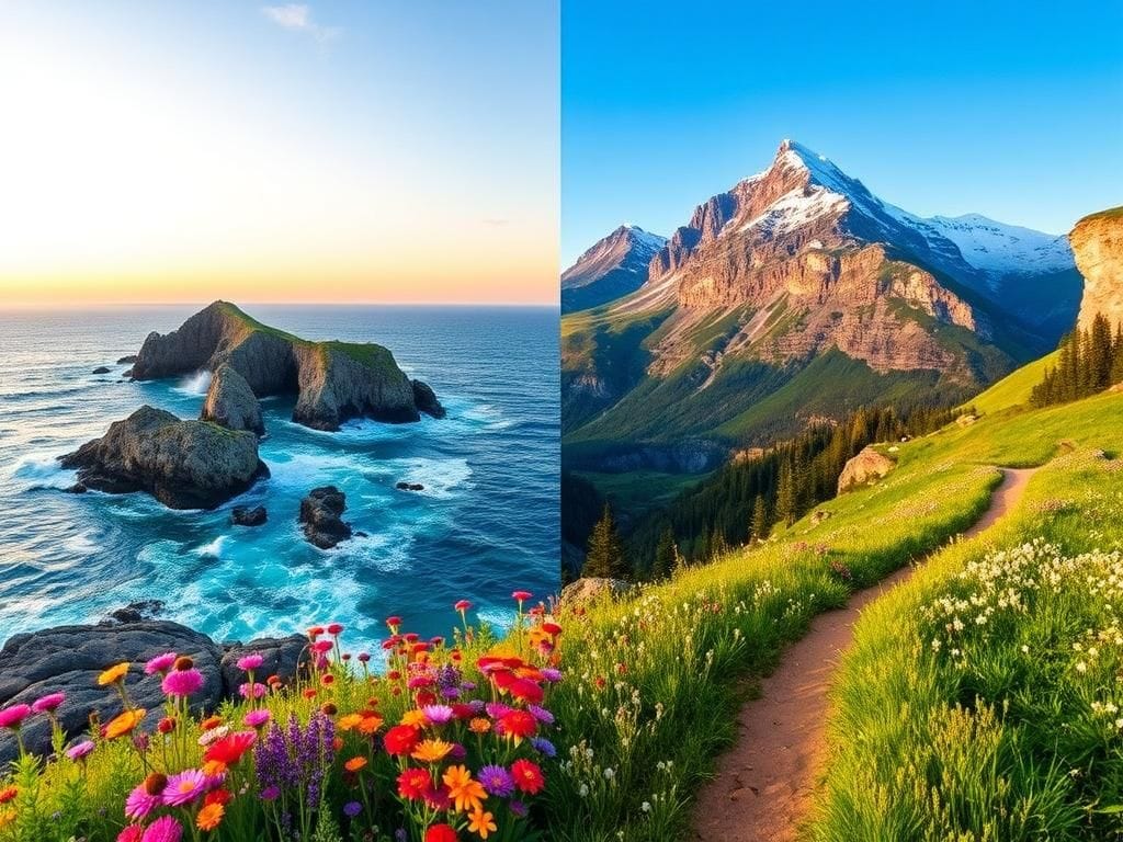 Flick International A breathtaking landscape showcasing Acadia and Glacier National Parks.