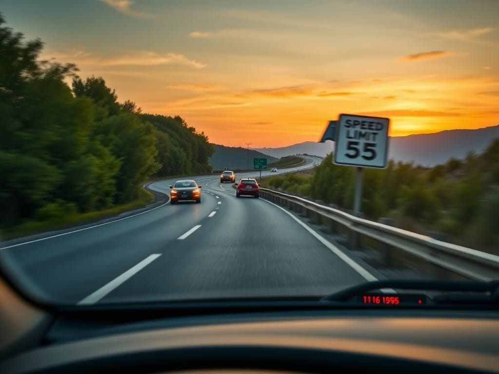 Flick International Digital speedometer indicating 116 mph against a blurred highway background