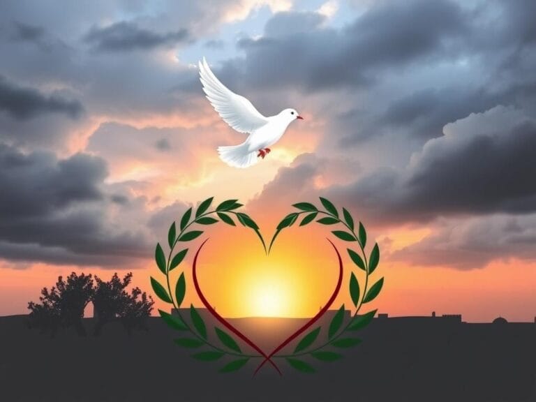 Flick International Dove soaring over Gaza skyline representing peace