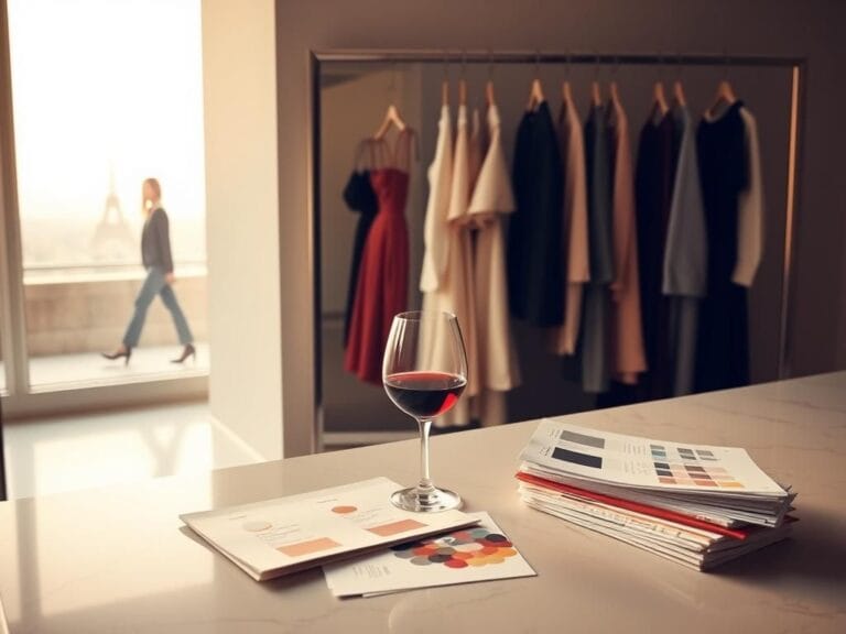 Flick International A minimalist fashion studio featuring high-fashion garments and design elements in warm lighting