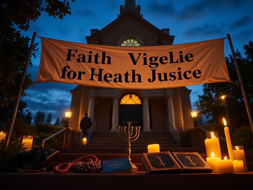 Flick International A prayer vigil scene outside a church in Washington, D.C. during a government shutdown