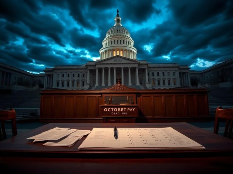 Flick International Dramatic dusk scene of the U.S. Capitol building surrounded by dark clouds symbolizing the government shutdown