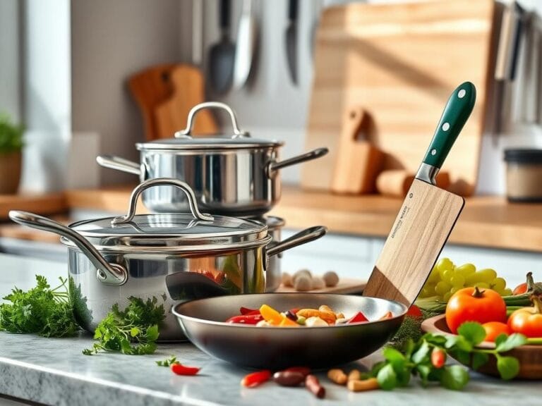 Flick International A beautifully arranged kitchen countertop showcasing high-quality cookware and kitchen tools.