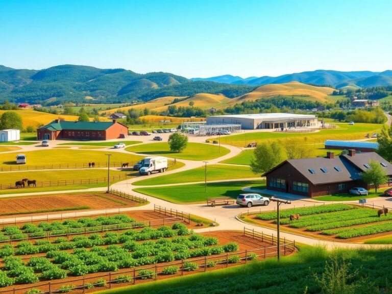 Flick International Vibrant school campus in rural Ohio showcasing modern facilities and a flourishing school farm