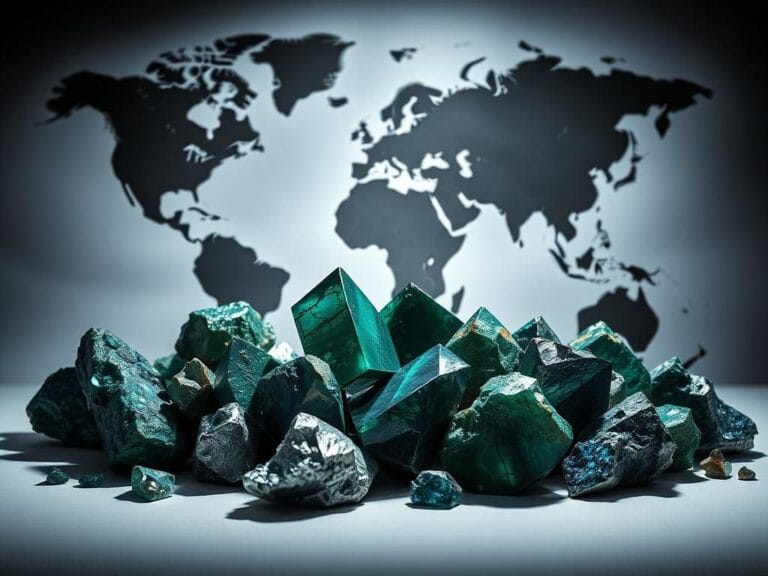 Flick International Dramatic representation of rare earth minerals symbolizing global supply chain tensions