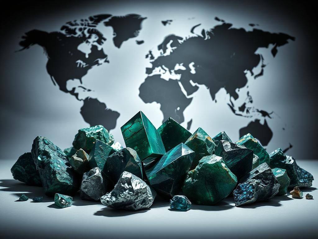 Flick International Dramatic representation of rare earth minerals symbolizing global supply chain tensions