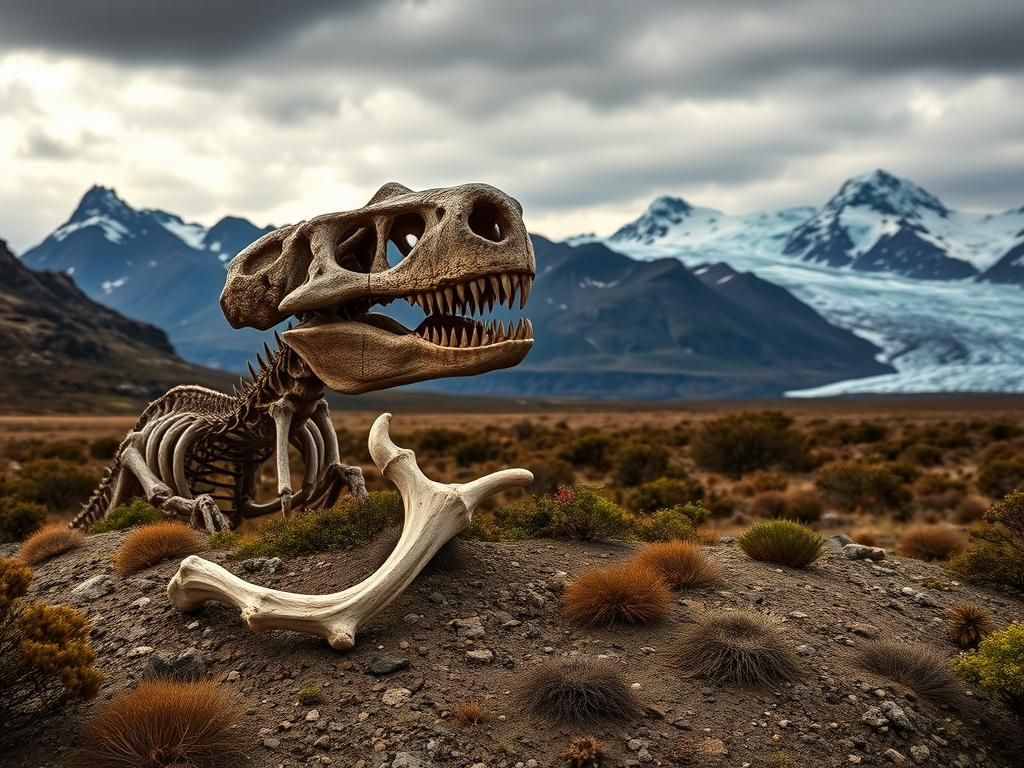 Flick International Skeleton of Joaquinraptor casali with powerful claws discovered in Patagonia
