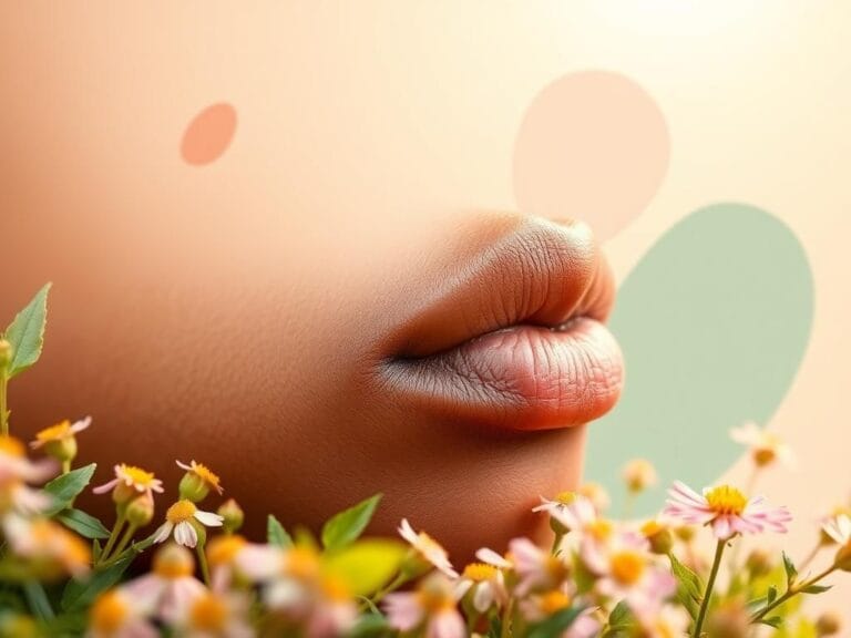 Flick International Close-up of Tallulah Willis' chin showcasing pride and natural beauty against a soft background of wildflowers