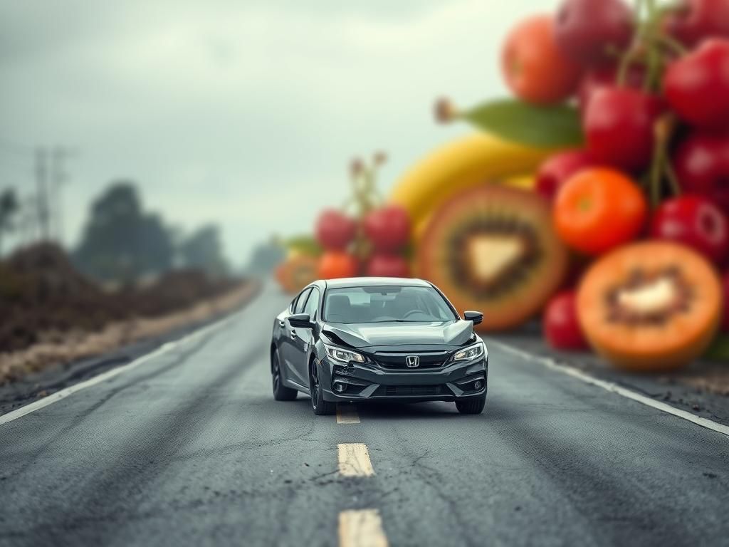 Flick International A damaged car on a desolate road symbolizing the tragic impact of drug-related car crashes