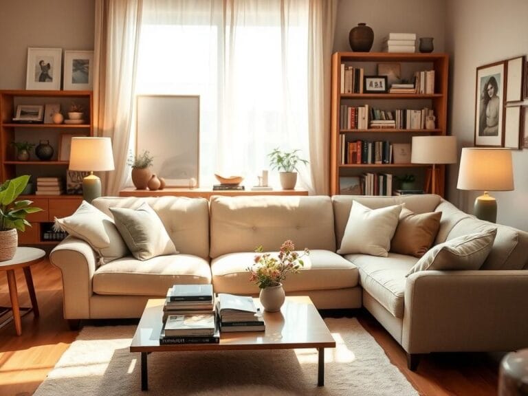 Flick International Cozy living room interior reflecting modern and classic design styles