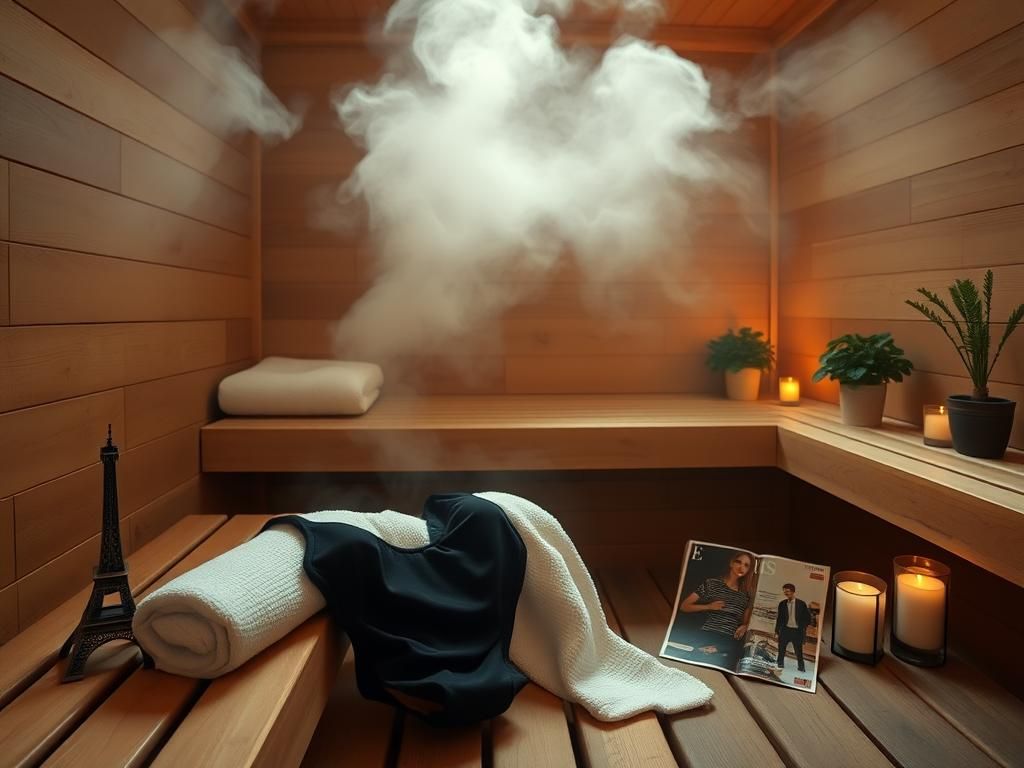 Flick International Nina Dobrev relaxing in a sauna with a black swimsuit and towel