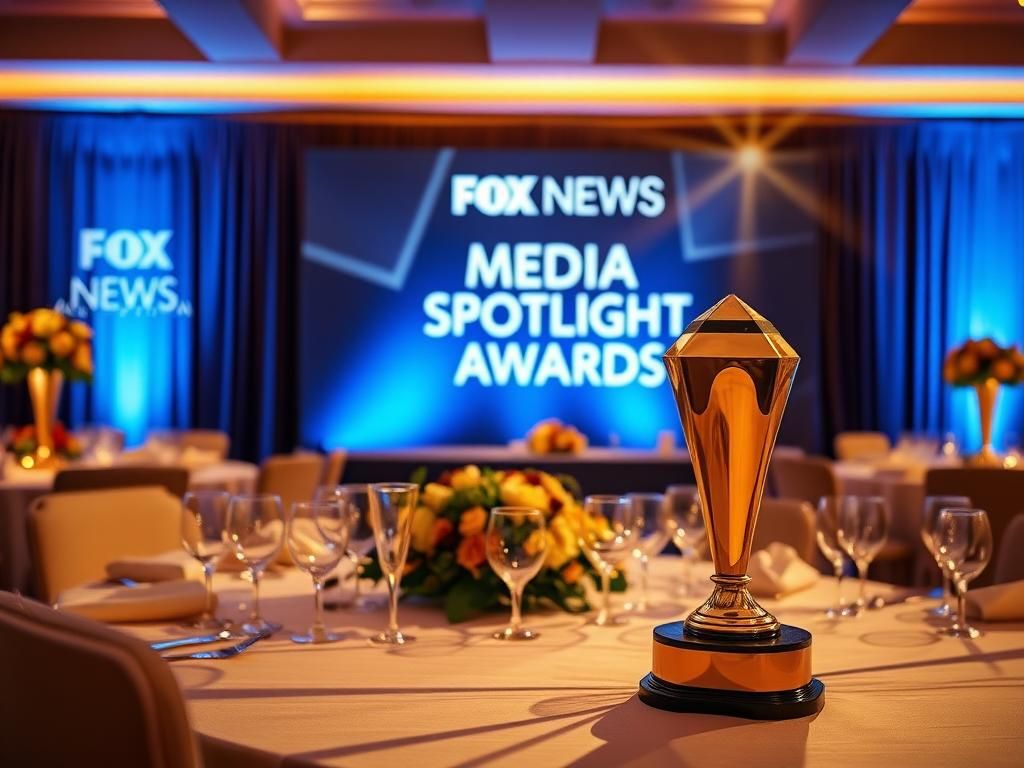 Flick International A beautifully set banquet table at the FOX News Media Spotlight Awards ceremony