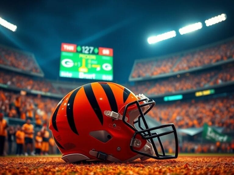 Flick International Cincinnati Bengals helmet and football on game day