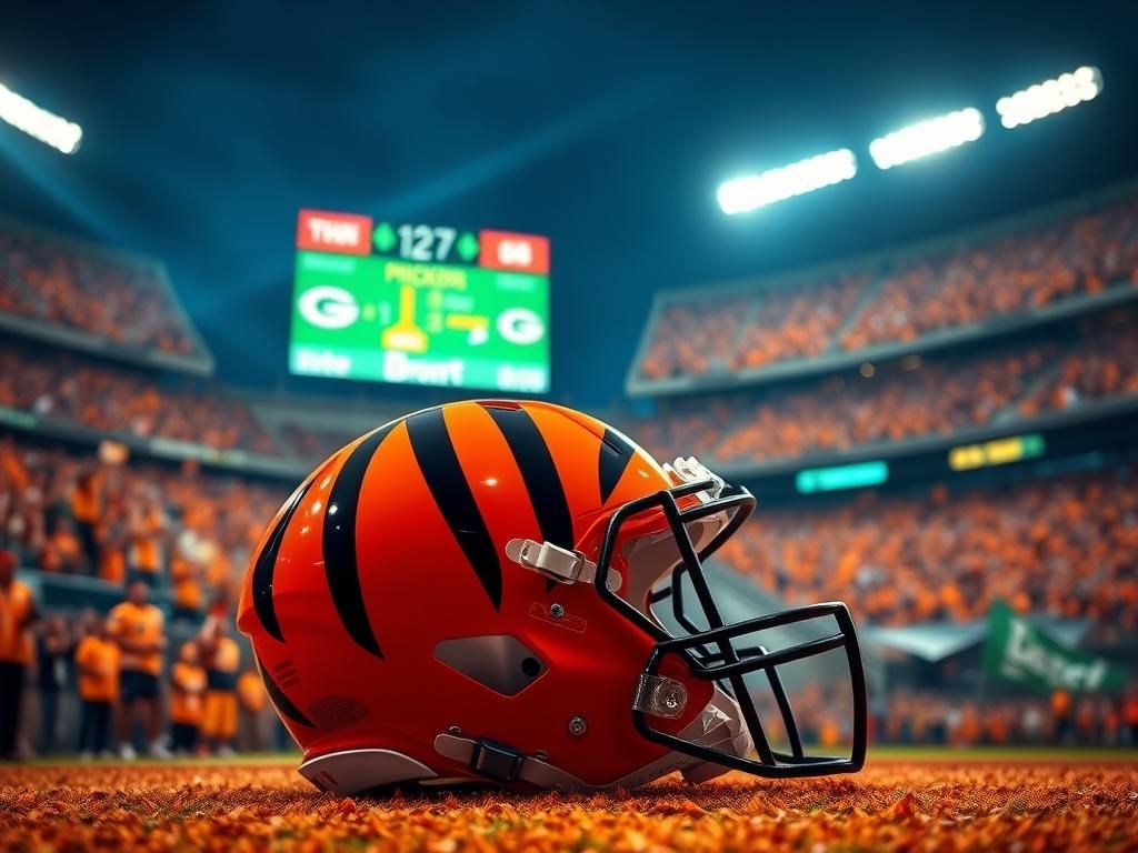 Flick International Cincinnati Bengals helmet and football on game day