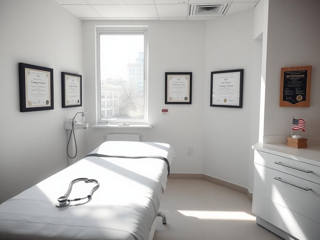 Flick International Modern medical examination room with bright interior and clean environment