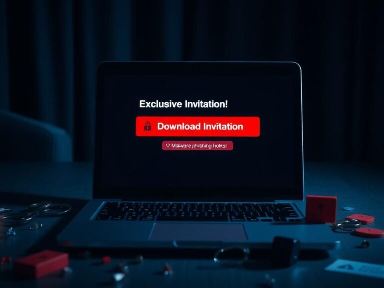 Flick International Close-up of a laptop screen showing a deceptive email interface related to malware threats