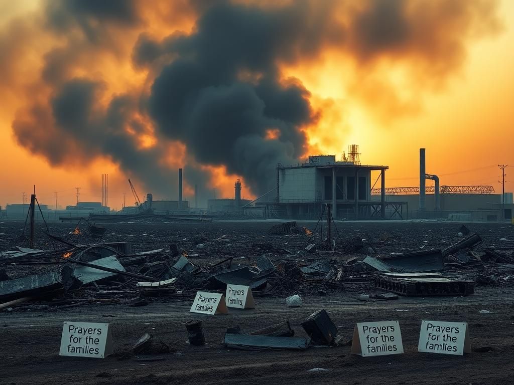 Flick International Devastated industrial landscape after explosion at Accurate Energetic Systems plant in Tennessee