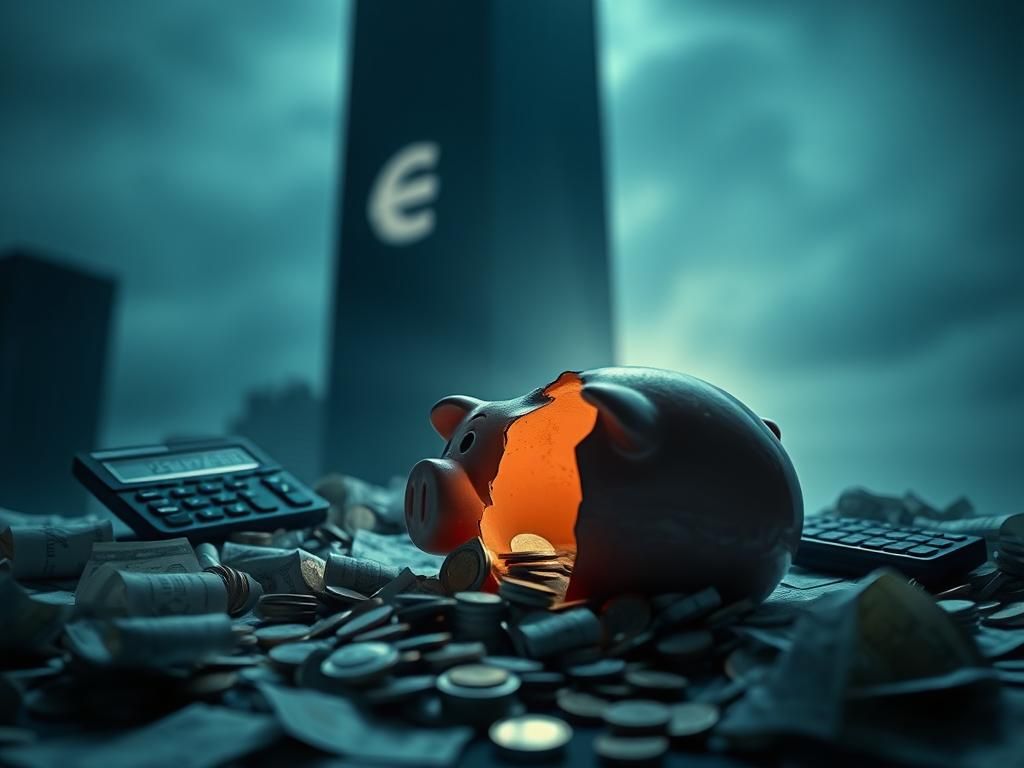 Flick International Broken piggy bank spilling currency symbolizing financial fraud and loss