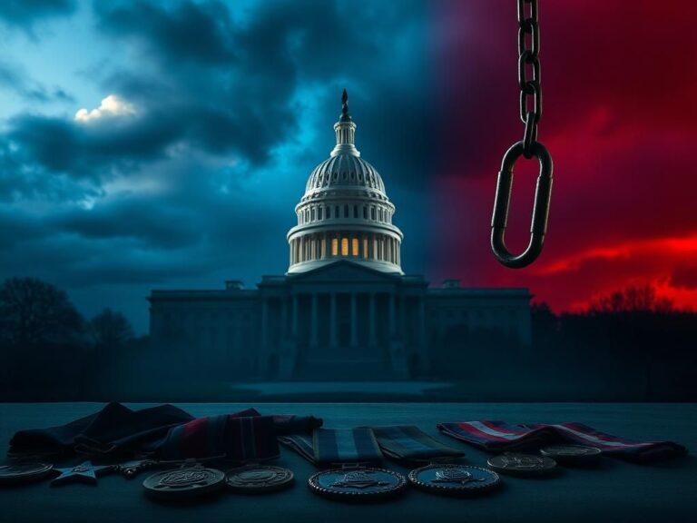 Flick International Dramatic scene of the U.S. Capitol building with dark clouds symbolizing government shutdown tension