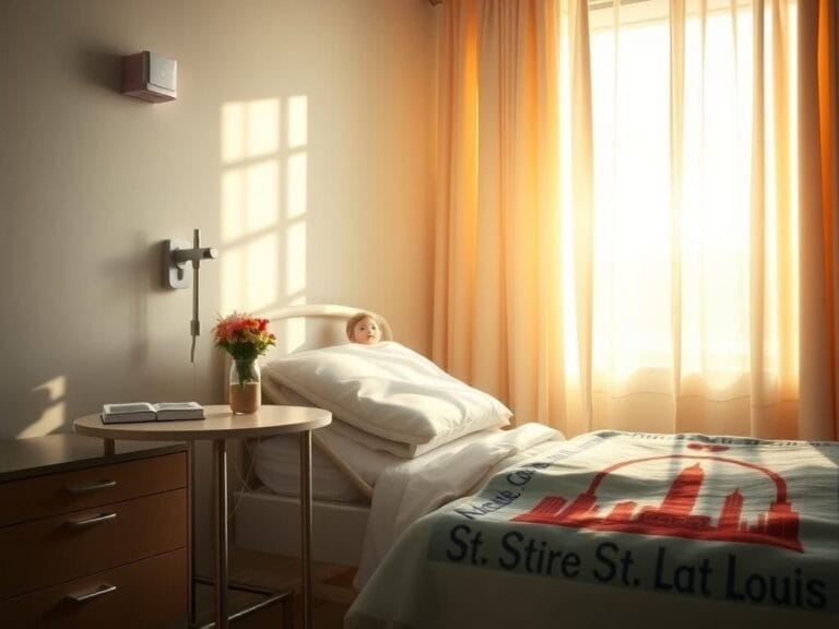Flick International A serene hospital room filled with warm light, symbolizing hope and recovery