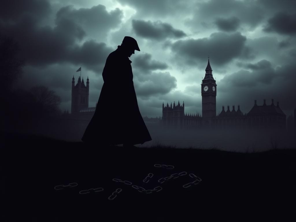 Flick International Dark, moody landscape of the UK depicting censorship themes