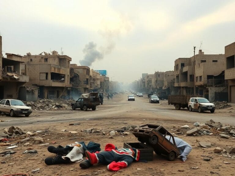 Flick International Desolate urban landscape of Gaza depicts aftermath of violence with crumbling buildings and debris