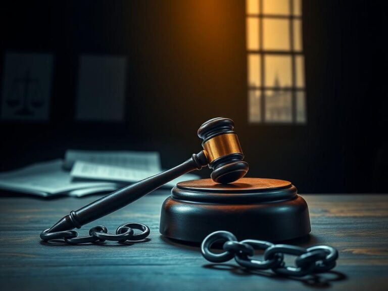 Flick International Dramatic courtroom scene with a gavel on a judge's bench