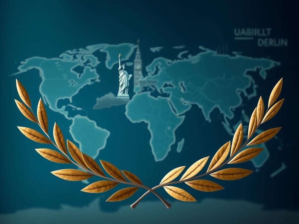 Flick International A symbolic image of a world map with the Statue of Liberty and Big Ben intertwined, representing U.S.-U.K. alliances.