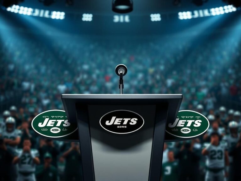 Flick International A tense press conference featuring Jets' coach Aaron Glenn at the podium
