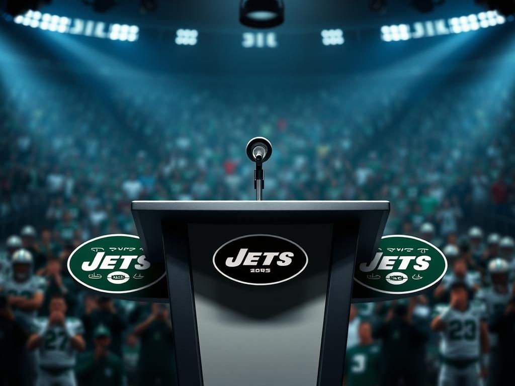 Flick International A tense press conference featuring Jets' coach Aaron Glenn at the podium