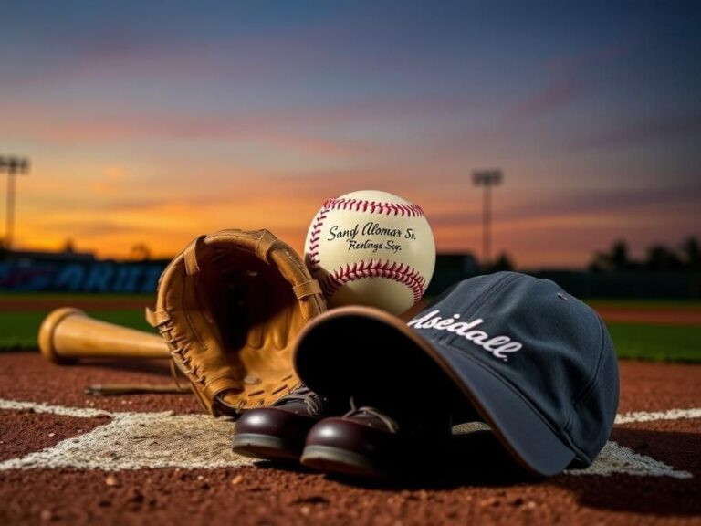 Flick International A montage of baseball memorabilia honoring Sandy Alomar Sr.