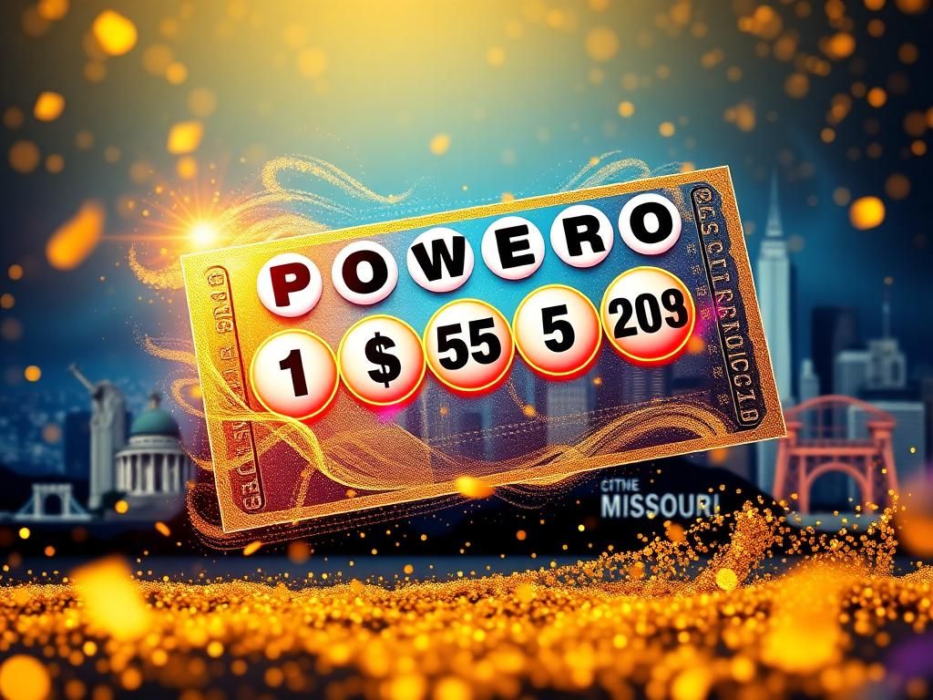 Flick International Abstract representation of a glowing lottery ticket with swirling numbers symbolizing luck and fortune