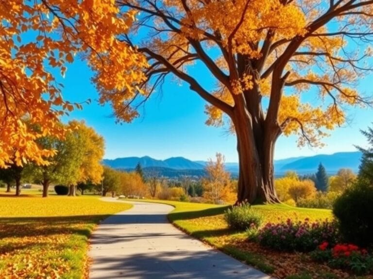 Flick International Tranquil autumn park scene symbolizing resilience and hope