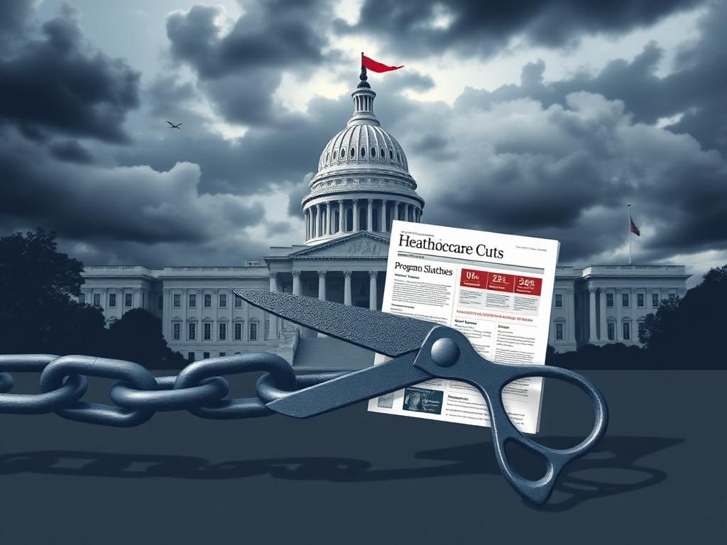 Flick International A large government building under dark clouds symbolizing a government shutdown