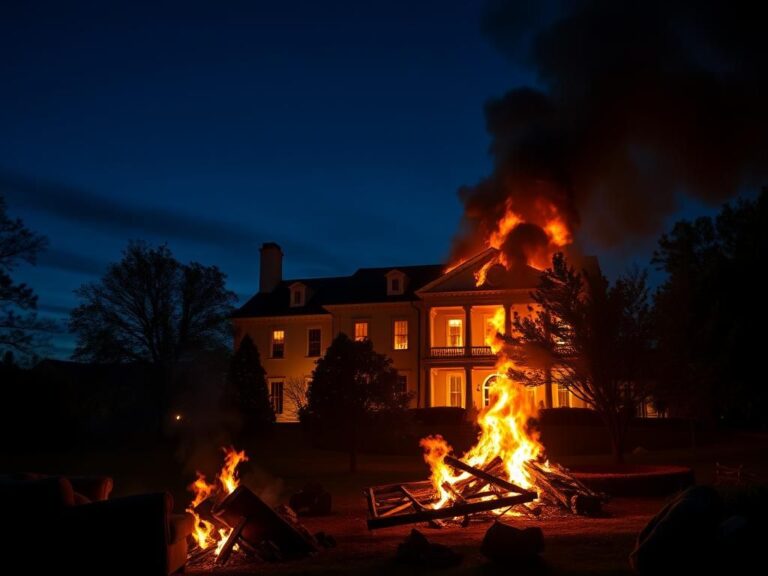 Flick International Pennsylvania governor's mansion engulfed in flames at night