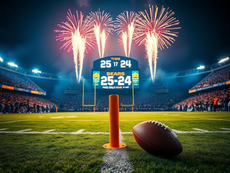 Flick International Dramatic football game moment with Chicago Bears and Washington Commanders