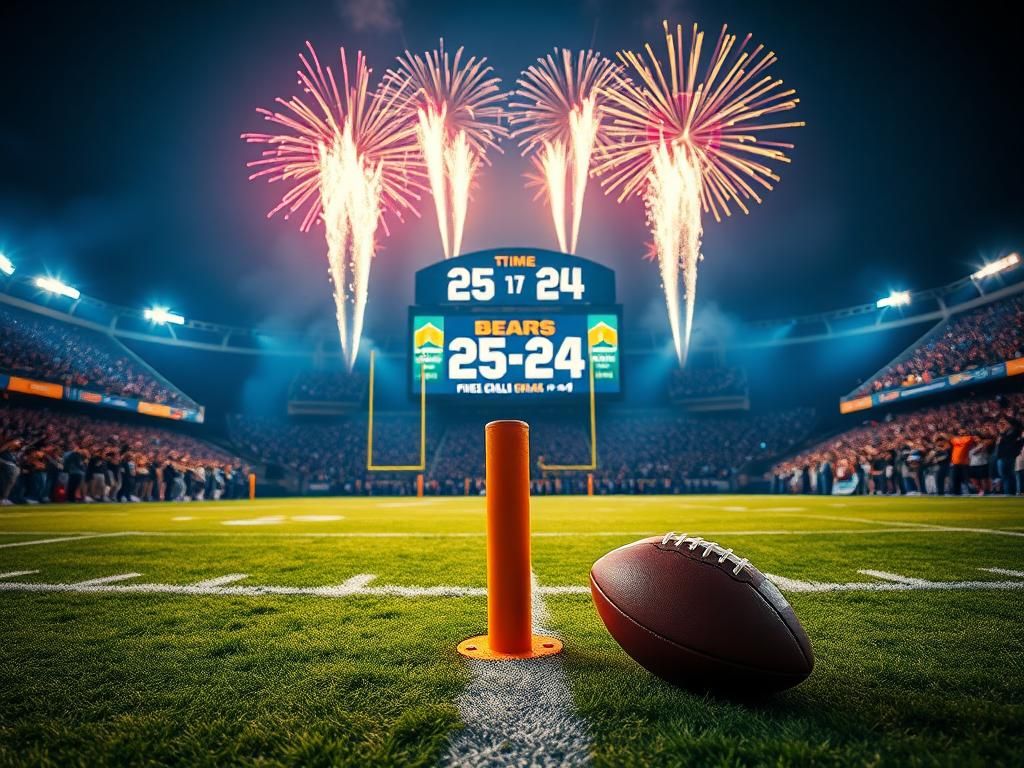 Flick International Dramatic football game moment with Chicago Bears and Washington Commanders