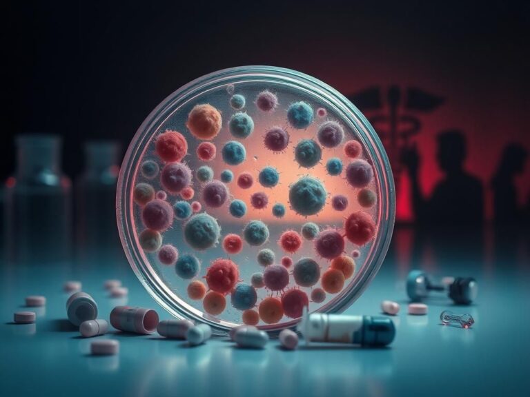 Flick International Close-up of a petri dish with bacterial colonies exhibiting resistance characteristics