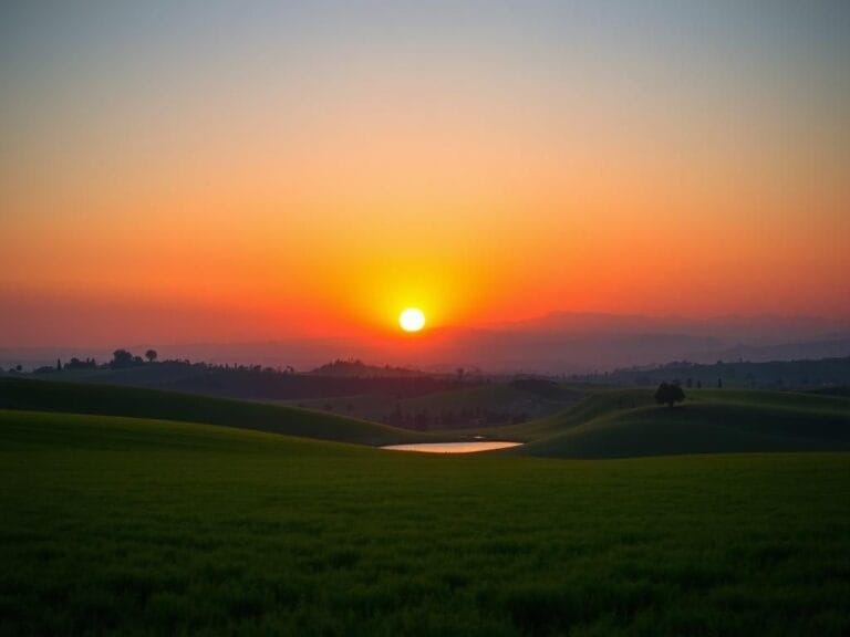 Flick International Tranquil sunset over a peaceful landscape symbolizing hope and reconciliation
