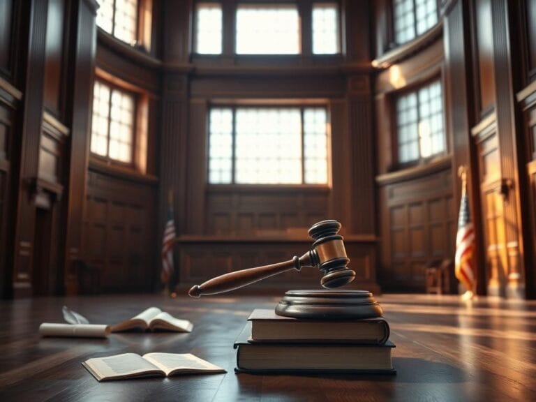 Flick International Majestic courtroom featuring a wooden gavel and law books symbolizing judicial authority
