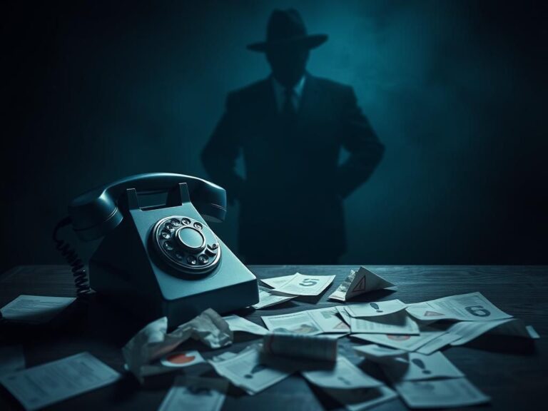 Flick International A vintage telephone and crumpled papers symbolizing senior scams